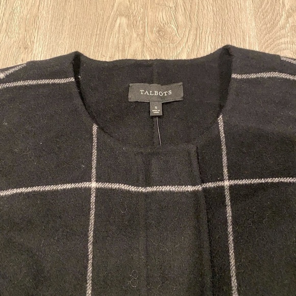 Talbots NWT Windowpane Black Wool Double Faced Jacket - Picture 9 of 9